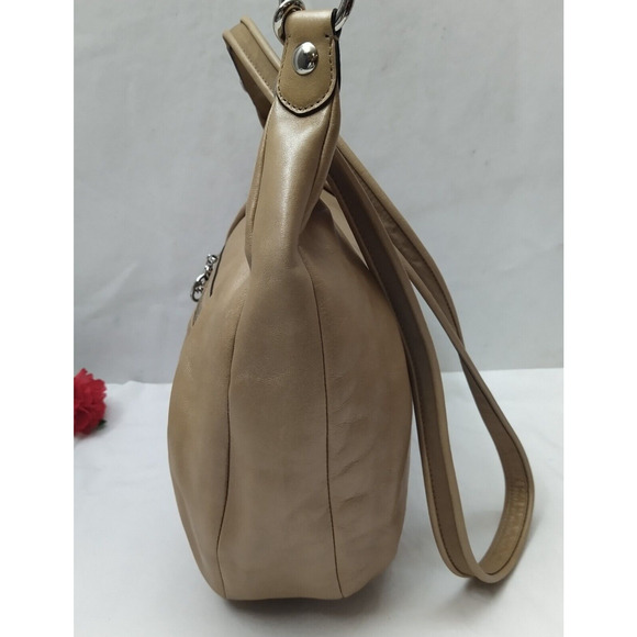 Coach Poppy Light Brown Leather 65th Anniversary Zipper Crossbody Shoulder Bag - Picture 7 of 16